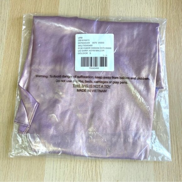 Urban Outfitters | Mallory Metallic Asymmetrical Slip Dress New Lavender Purple - Picture 9 of 10